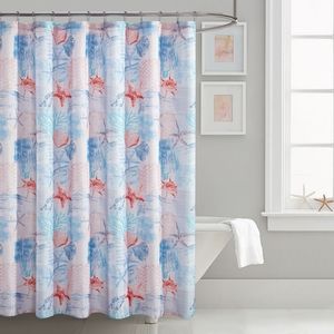 Costal Printed Fabric Shower Curtain